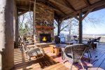 COVERED OUTSIDE PORCH w/ GAS LOG FIREPLACE & GRILL
